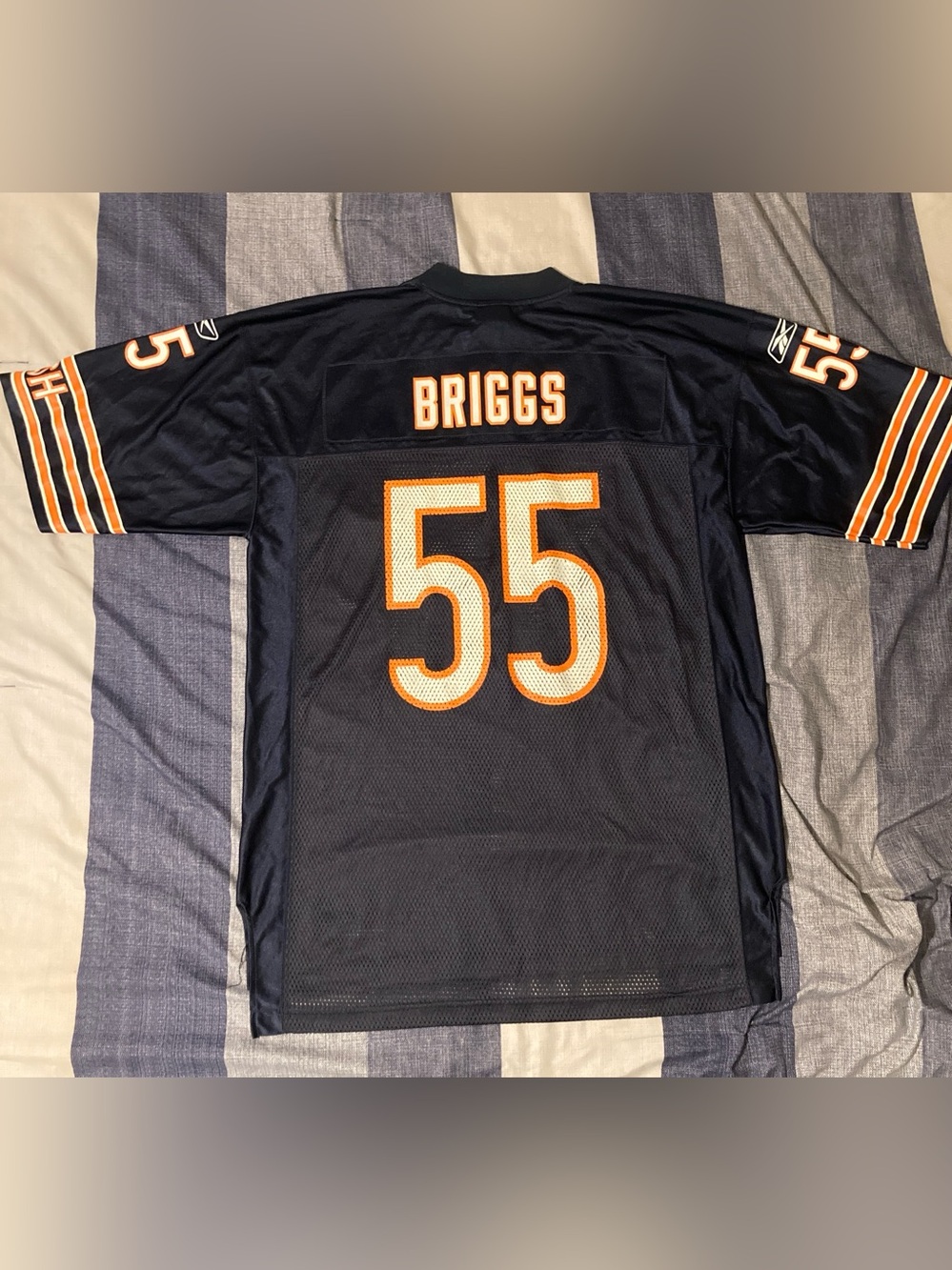 Reebok Lance Briggs Chicago Bears Mens Football Jersey Sz L #55 Navy Blue
